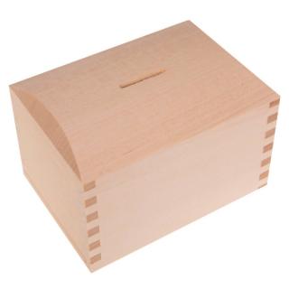 Dřevěná pokladnička - 13x10x9 cm, Přírodní