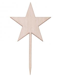 Dřevěná zapichovací ozdoba (hvězda) - 9x5 cm