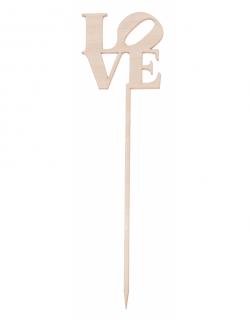 Dřevěná zapichovací ozdoba (LOVE) - 21x12 cm
