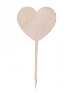 Dřevěná zapichovací ozdoba (srdce) - 9x4 cm