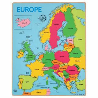 Dřevěné puzzle mapa Evropy, 25ks