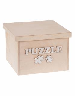 Dřevěný box na hračky - Puzzle malý