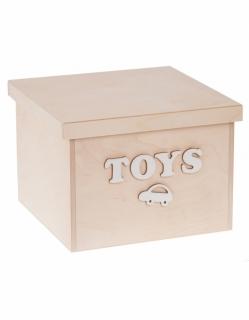 Dřevěný box na hračky - Toys 20x20x15 cm, Přírodní