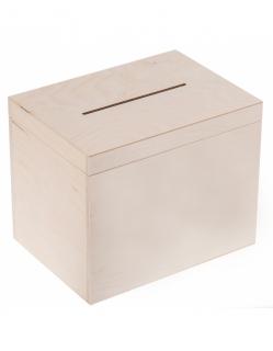 Dřevěný box na svatební přání - 29x20x23 cm, Přírodní