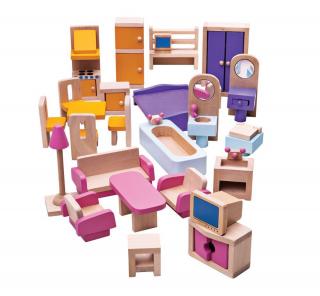 Dřevěný nábytek do domečku pro panenky