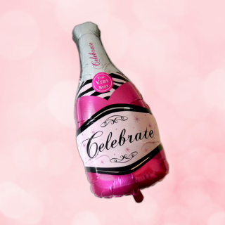 Fóliový balónek - růžové šampaňské 85 cm