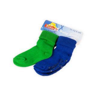 Kojenecké froté ponožky 10-11 cm (2 páry) – Zelené a modré