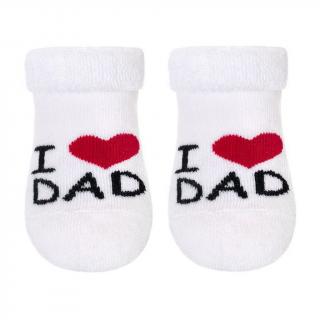 Kojenecké  ponožky - I love dad bílé - vel. 68 - 74