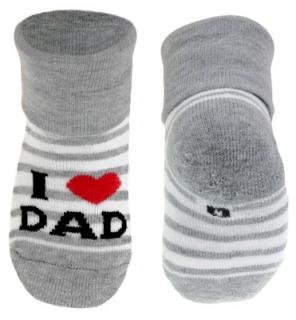 Kojenecké  ponožky - I love dad šedé - vel. 80 - 86