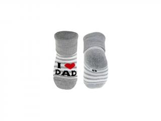 Kojenecké  ponožky - I love dad - vel. 56 - 62 šedé