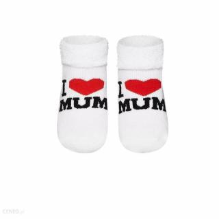 Kojenecké  ponožky - I love mum bílé - vel. 68 - 74