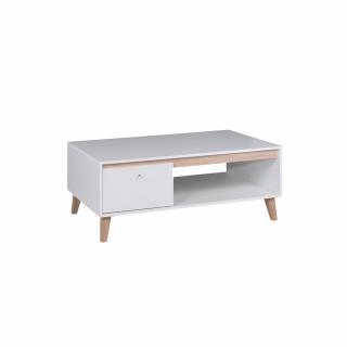 Konferenční stolek Olivia - bílá + San Remo (Světlá)