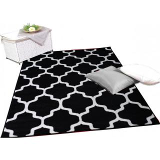 Kusový koberec Kanvas bílá s černou - 120 x 170 cm