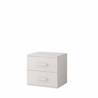 Noční stolek Smyk - Bílá / Barevné úchytky Barva: Bílá