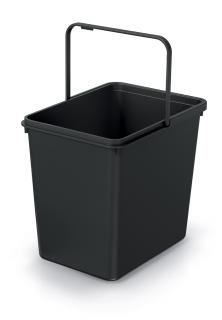 Odpadkový koš SYSTEMA BASIC recyklovaný černý, objem 23l