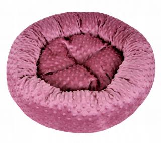 Pelíšek pro psa / kočku minky růžový - 55 x 55 cm