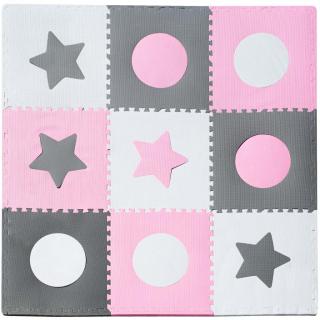 Pěnové puzzle na zem - 180 x 180 cm - růžové