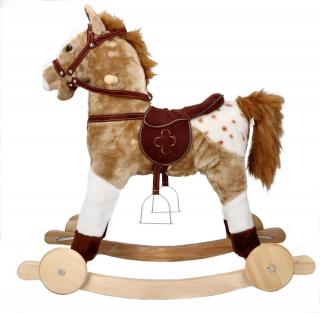 Plyšový interaktivní houpací kůň s kolečky - Mustang