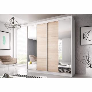 Šatní skříň Multi 36 (233 cm) Barva dřeva: Bílá + Sonoma