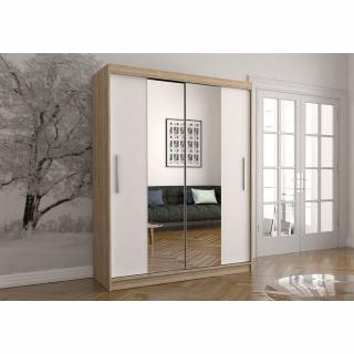 Šatní skříň Neomi 01 (150 cm) Barva dřeva: Sonoma + Bílá