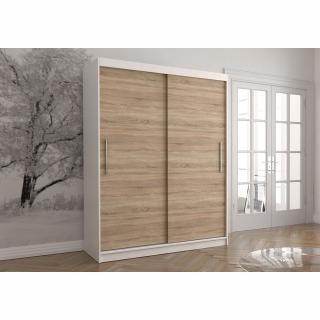 Šatní skříň Neomi 04 (150 cm) Barva dřeva: Bílá + Sonoma