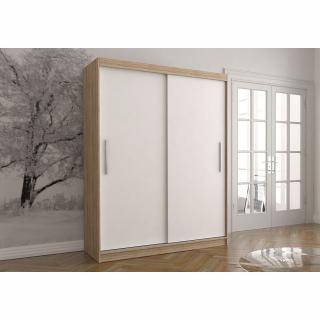Šatní skříň Neomi 04 (150 cm) Barva dřeva: Sonoma + Bílá