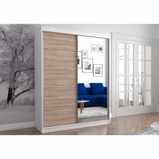 Šatní skříň Neomi 05 (150 cm) Barva dřeva: Bílá + Sonoma