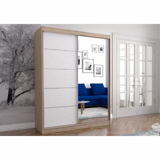 Šatní skříň Neomi 05 (150 cm) Barva dřeva: Sonoma + Bílá