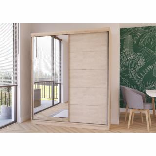 Šatní skříň Silk (183 cm) Barva dřeva: Béžová