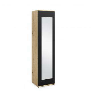 Šatní skříň Trinity 45 cm, se zrcadlem Barva dřeva: Dub Artisan/Černá