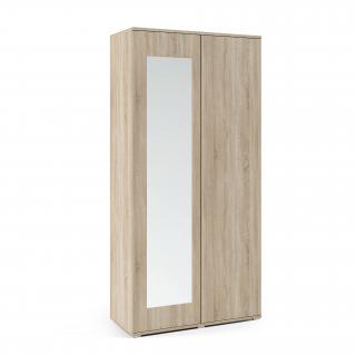 Šatní skříň Trinity 90 cm, se zrcadlem Barva dřeva: Sonoma