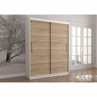 Šatní skříň Vista bez zrcadla (150 cm) Barva dřeva: Bílá + Sonoma
