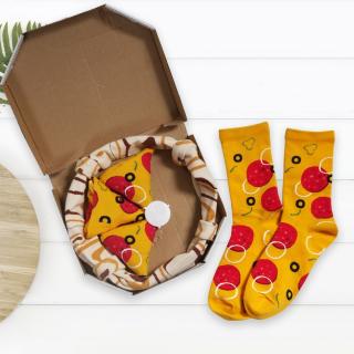 Veselé ponožky - Sada 4 párů ponožek - Pizza SET