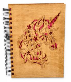 Zápisník s dřevěnými deskami - UNICORN