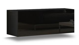 Závěsná skříň GS 4 Barva dřeva: Černá matná + lesklé čelo