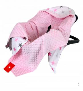Zavinovací deka do autosedačky - růžová hvězdička