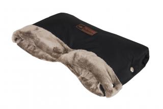 Zimní rukávník na madla kočárku - černá / hnědý