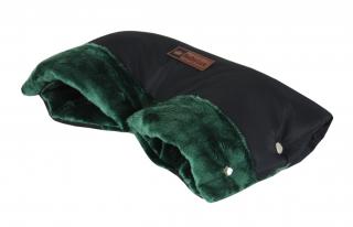 Zimní rukávník na madla kočárku - černá / zelená