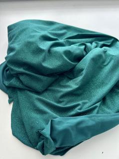 Plesový úplet se třpytkami Lahvově zelená se smaragdovými třpytkami (E) 0,70m/ks (Příjemný třpytivý úplet)