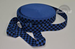 Prádlová guma modré kostičky 4cm (E) 1m/ks (Prádlové gumy)