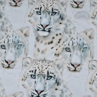 Teplákovina Bílý leopard (E) (Kvalitní teplákovina Bella)