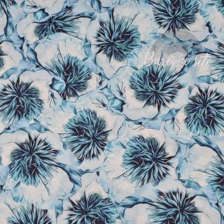 Teplákovina Bohaté modré květy (E) (Luxusní vzory z Turecka)