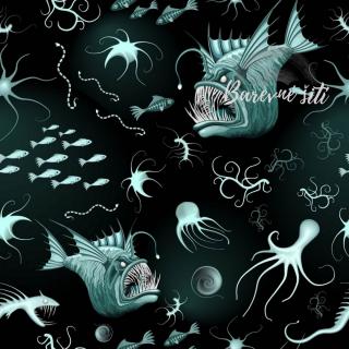Teplákovina Fish Monsters (E) (Kvalitní teplákovina Bella)