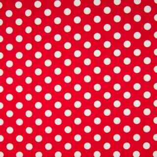 Úplet Bílé puntíky na červené 1cm (E) (Kvalitní úplet z Holandska)