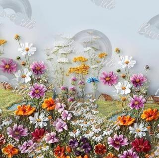 Úplet Chaloupka a květy, panel (E) (Luxusní vzory z Turecka)
