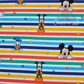 Úplet Mickeyho klubík barevné pruhy (E) (Kvalitní úplet z Holandska)