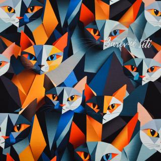Úplet Origami kočky (E) (Luxusní vzory z Polska)