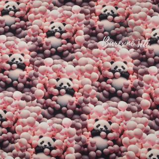 Úplet Pandy v růžových baloncích (E) (Luxusní vzory z Turecka)