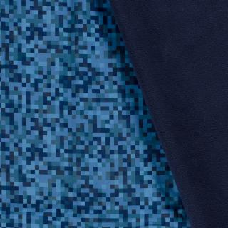 Zimní softshell Modré kostičky (E) (Zimní softshell potištěný)