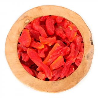 SVĚT OŘÍŠKŮ Papaya plátky bez přidaného cukru a SO2 nesířené, natural Váha: 100g